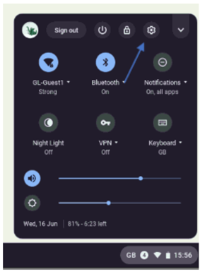 Screenshot of display settings for Chrome OS step 1